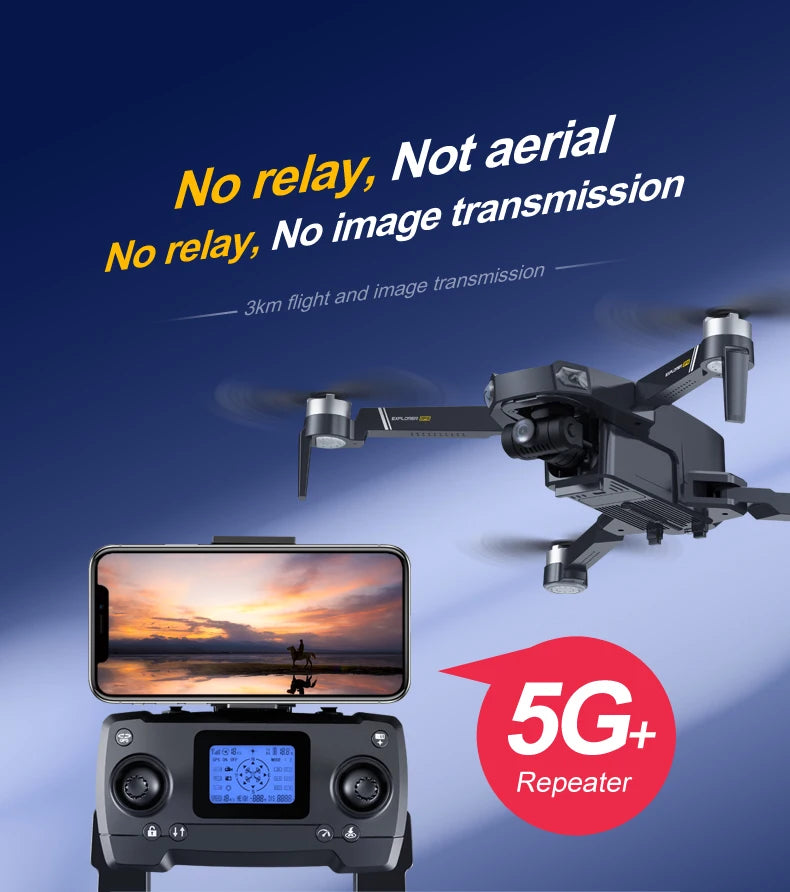 8819 pro Drone, no relay, Not No relay, No image 3km 5G+ Repeater aerial transmission 