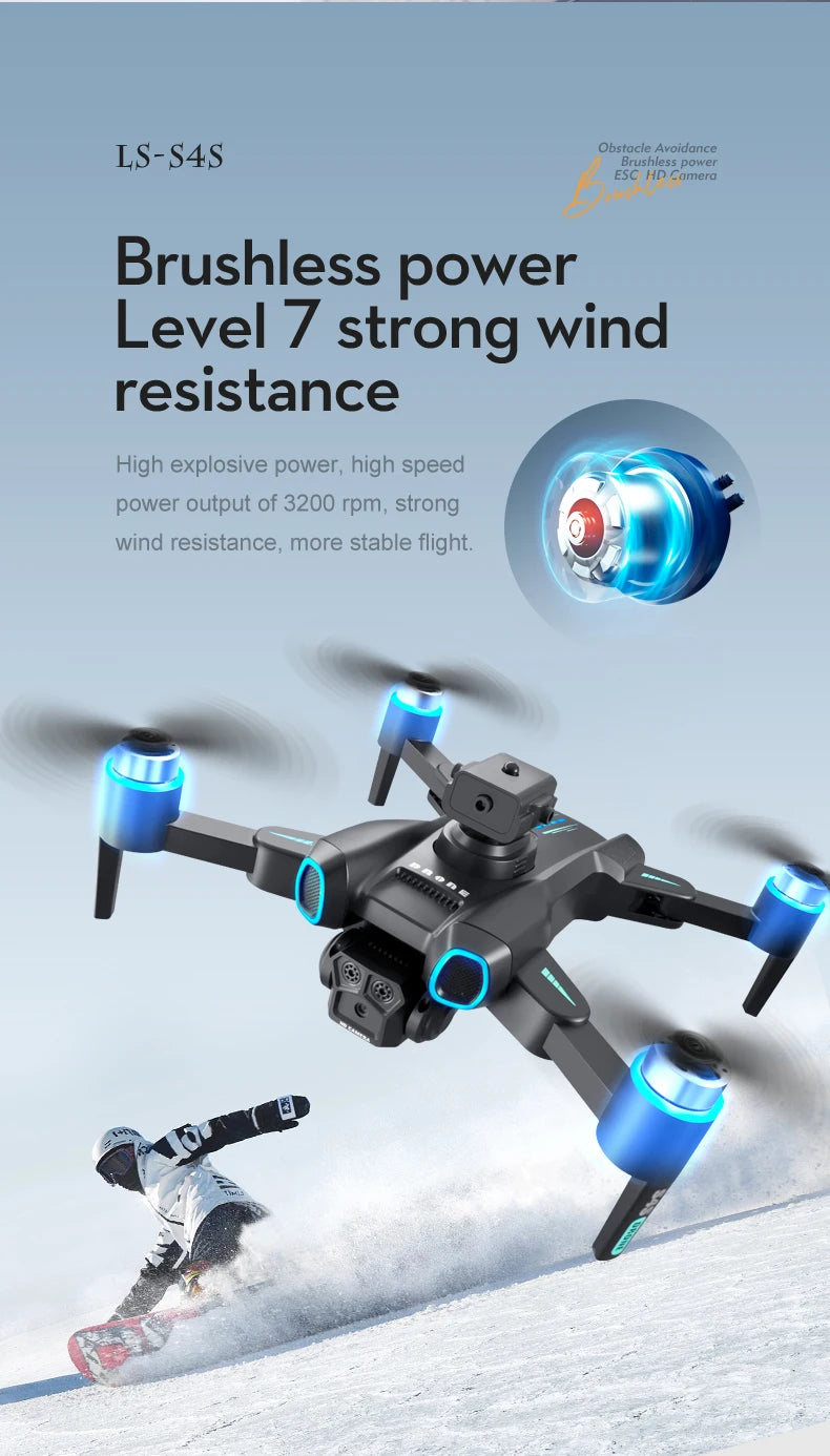 S4S Drone, Obstacle Avoidance LS-S4S Brushless power ESC HD Camera Brush