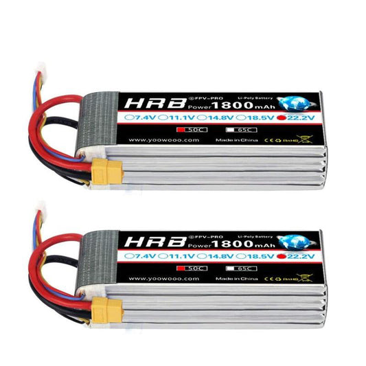 2PCS HRB Lipo Battery 4S 6S 14.8V 22.2V 1300mah 1500mah 1800mah 2200mah 90C 100C With XT60 For RC FPV Quadcopter Drone Airplane