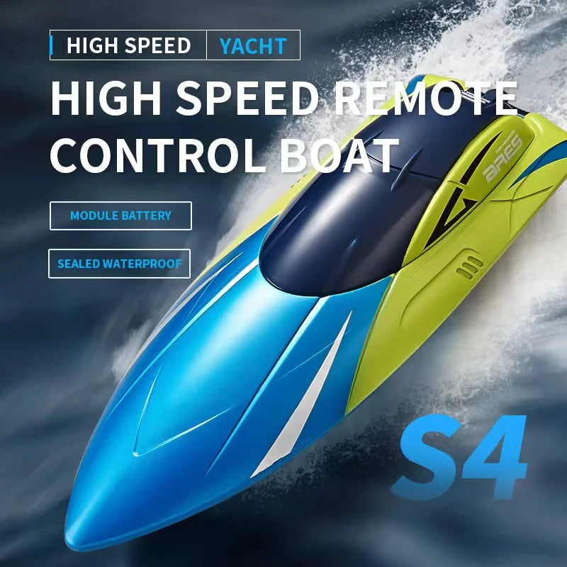 S4 RC Boat, High Speed RC Boat S4, Waterproof, 2.4G, USB Charging, LED