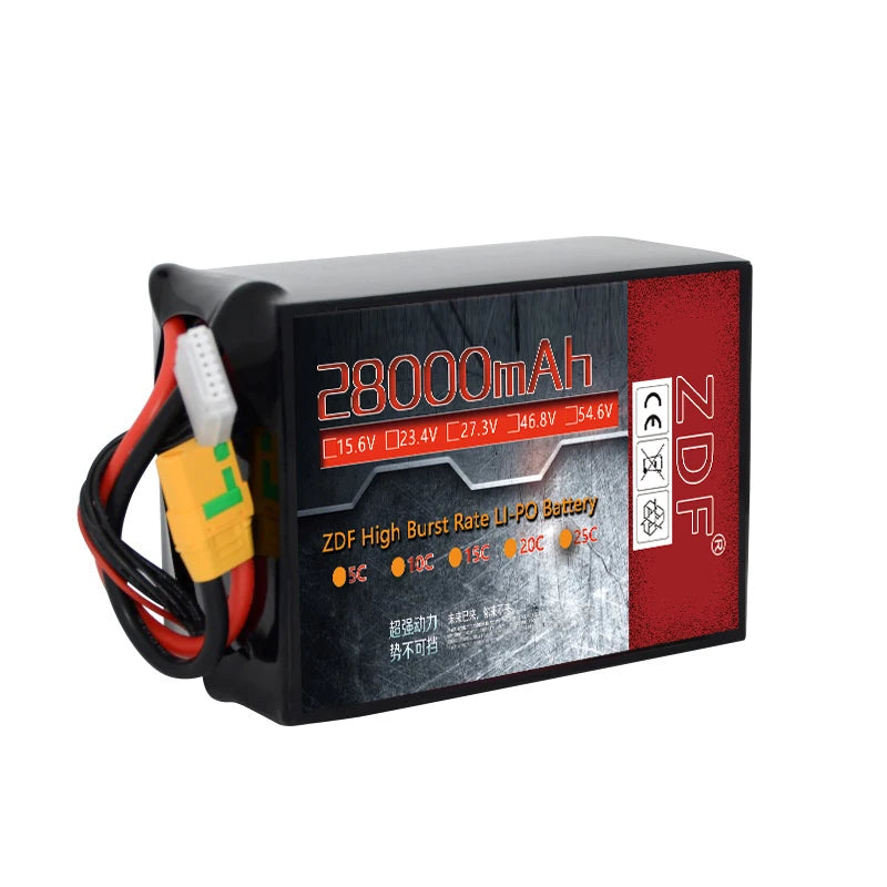 ZDF High Capacity 6S 12S 14S 3.95V Max 4.45V LiHv solid state high density 54ah52ah44ah38ah35ah32ah Battery for Long Endurance Drone Agriculture Drone Battery 11 2800 Ah 746,8V Cis.6v [7234v Rate Bat