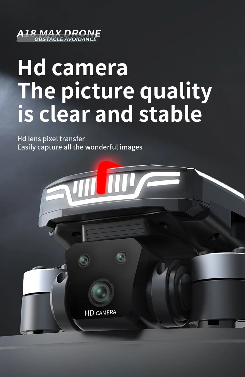 A18 MAX Drone - 4K HD Camera Brushless Motor FPV Aerial UAV Flow Positioning Obstacle Avoidance with Breathing Light RC Quadcopter 16 A18 MAX Drone, a1& maxdrone obstacle avoidance hd camera