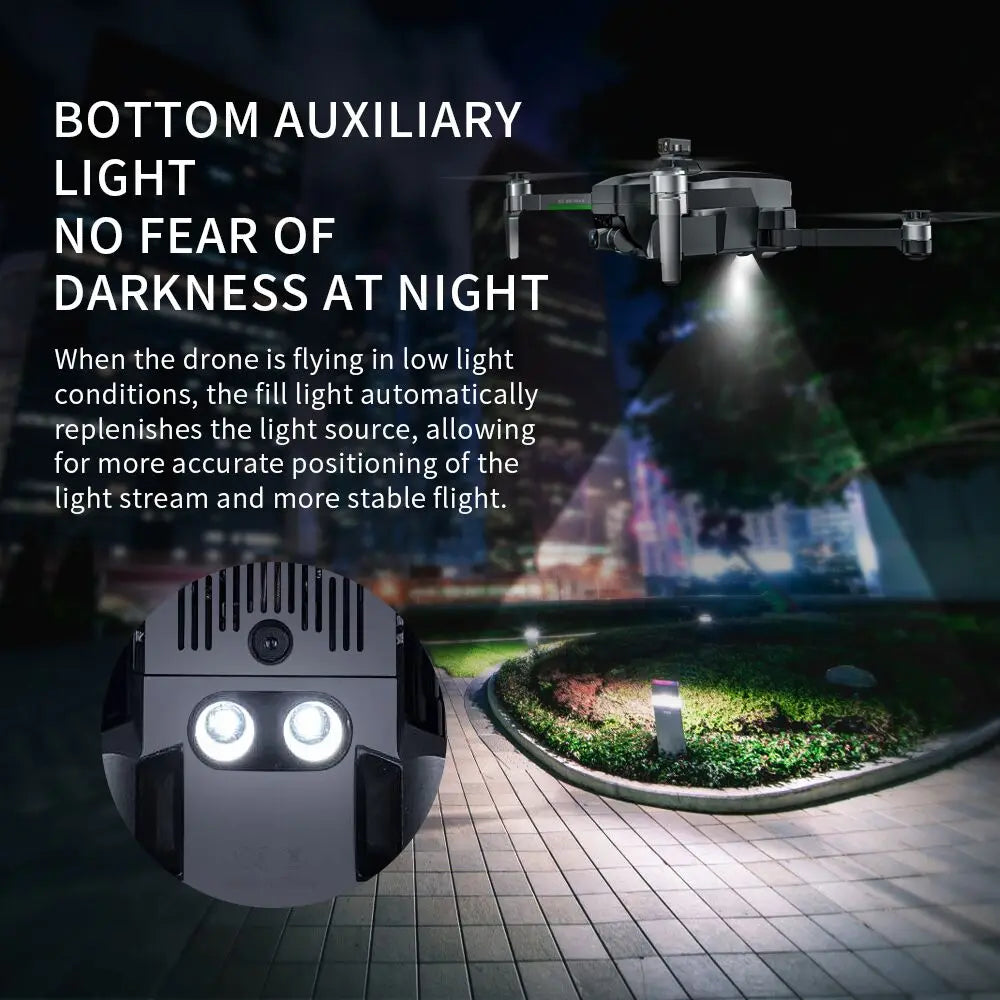 HGIYI SG906 MAX2 Drone - 5000mAH GPS 4K HD Professional Camera with 3-Axis Gimbal 360 Obstacle Avoidance 906 MAX Brushless Quadcopter Professional Camera Drone 67 HGIYI SG906 MAX2 Drone, fill light automatically replenishes light source when drone is flying in low light conditions . drone
