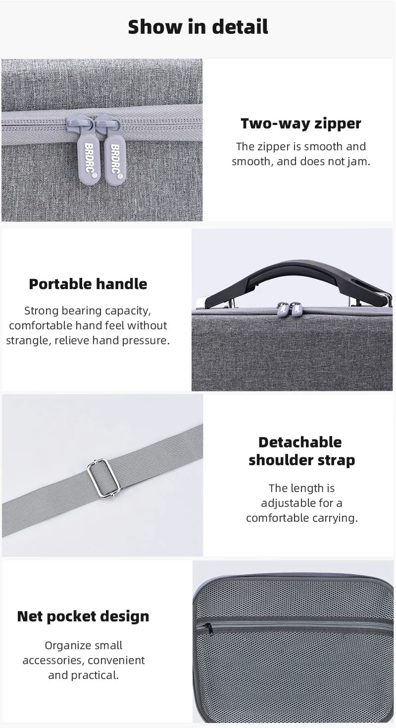 Shoulder Bag for DJI Avata, two-way zipper is smooth and smooth, and does not jam_ Portable handle Strong bearing capacity