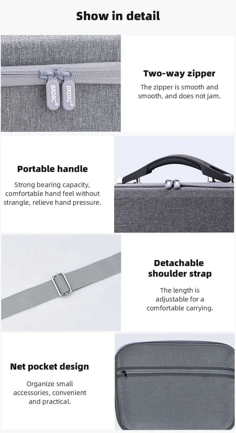 Shoulder Bag for DJI Avata - Carrying Bag Portable Storage Bag Outdoor Handbag Drone Accessories 14 Shoulder Bag for DJI Avata, two-way zipper is smooth and smooth, and does not jam_ Portable handle Strong bearing capacity