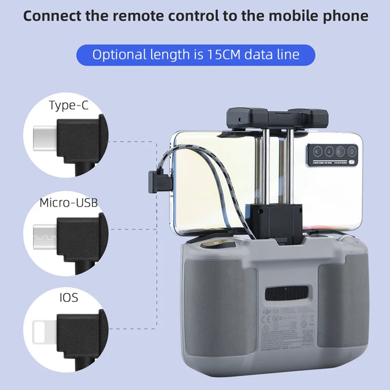 Connect the remote control to the mobile phone Optional length is 1SCM data line Type-