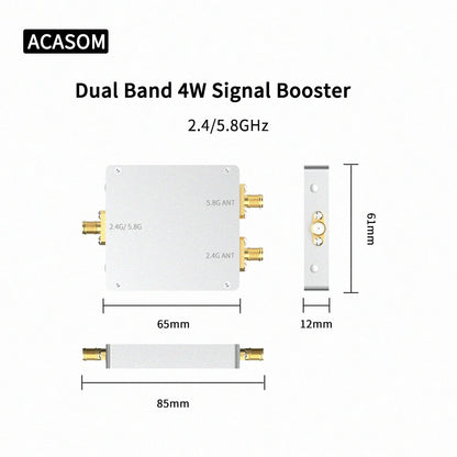 ACASOM Dual Band 4W Signal Booster 2.4/5.8GHz 5.8