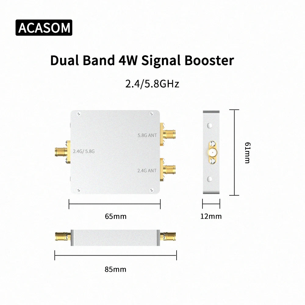 Drone Extender Dual Band 2.4GHz 5.8GHz Signal Booster for DJI Phantom Inspire Mini 3 Pro Mavic 3 Air 2 Spark Cendence Autel 10 ACASOM Dual Band 4W Signal Booster 2.4/5.8GHz 5.8