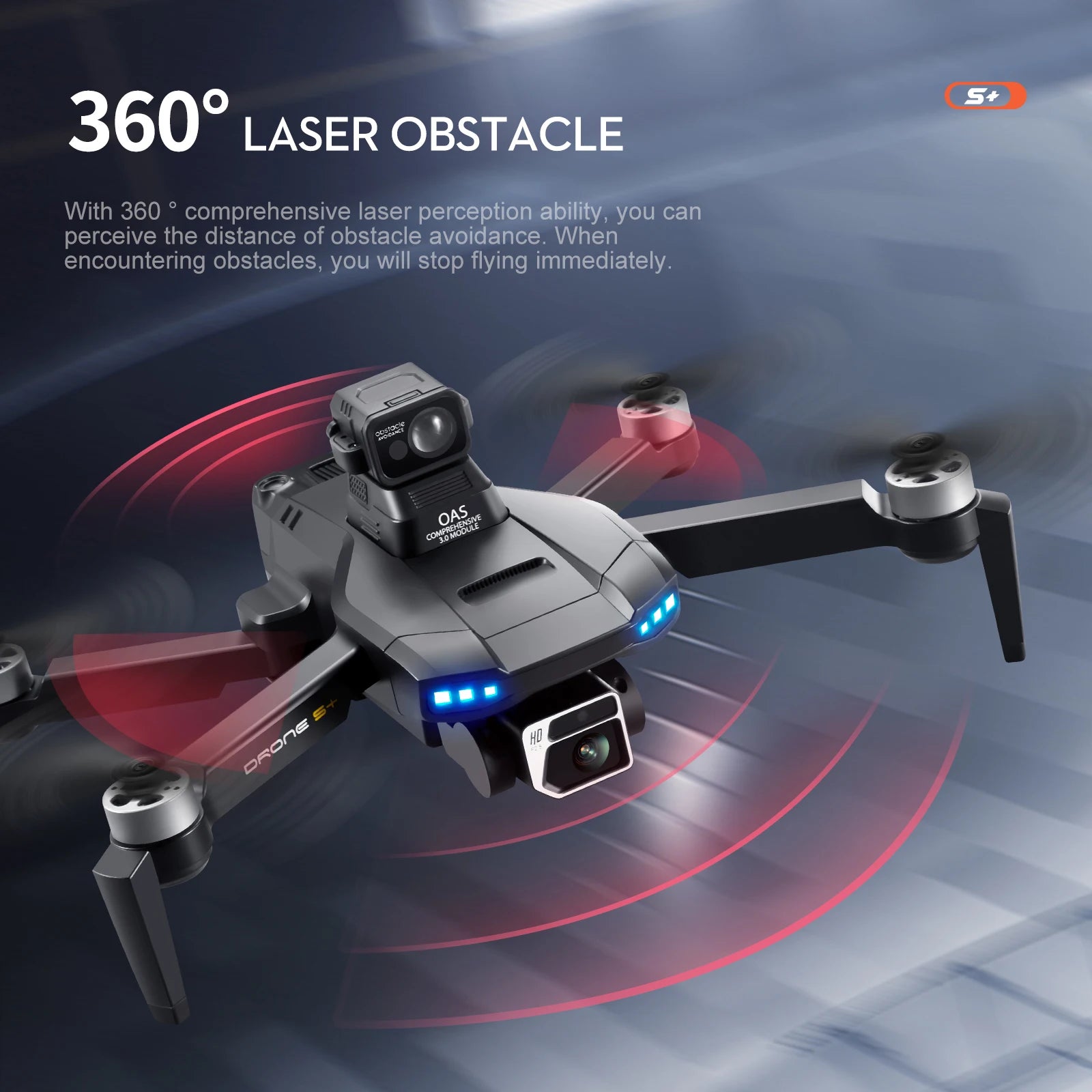 S+ Drone / S Plus Drone - GPS 6K HD Dual HD Camera RC Distance 1200M Laser Obstacle Avoidance Aerial Photography Brushless Motor Foldable Quadcopter Professional Camera Drone 22 S+ Drone, 5+ 3608 LASER OBSTACLE With 360 comprehensive laser perception ability, you can