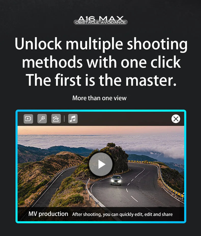 A16 MAX Drones - Professional ESC HD Triple Camera-360° Obstacle Avoidance-Optical Stream Positioning Quadcopter 20 A16 MAX Drone, gbie-nbdare unlock multiple shooting methods with one