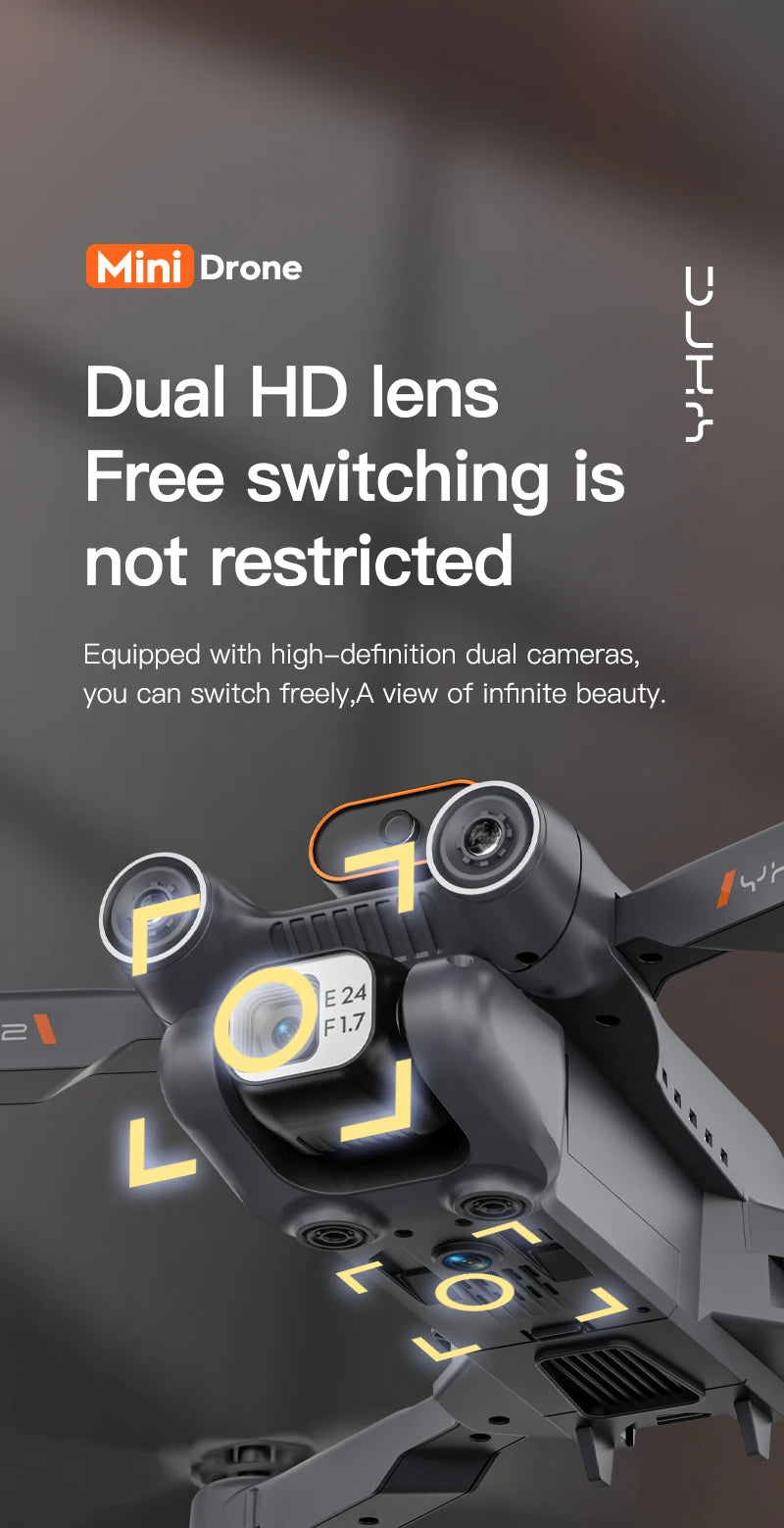 P12 Drone, mini drone dual hd lens  free switching is not restricted