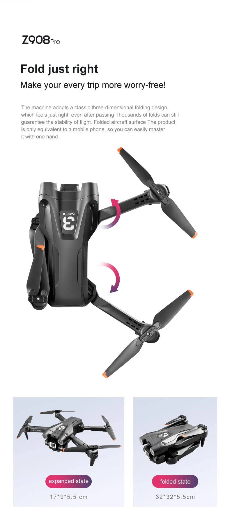 QJ New MINI4 Drone, z908pro fold just right makes your every trip more worry