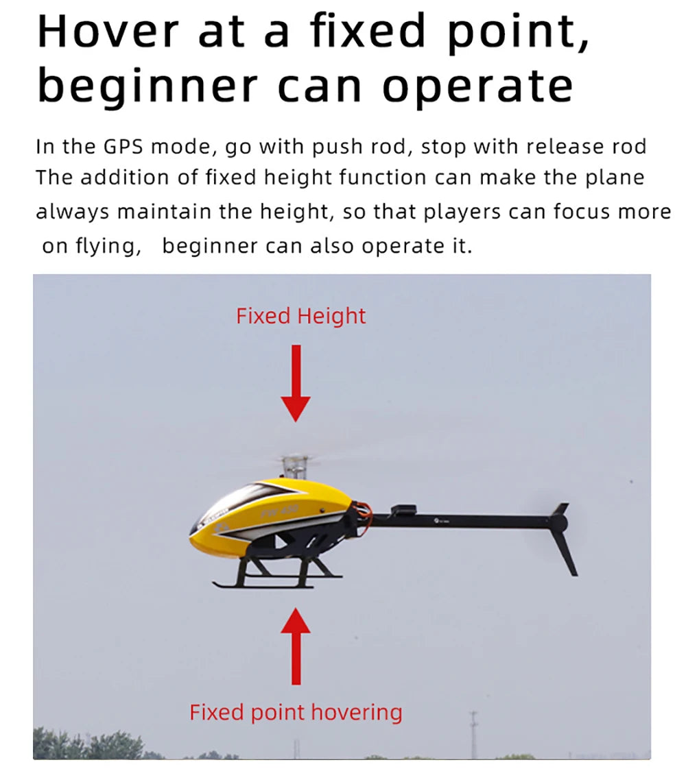 Fly Wing FW450L V2.5 RC Helicopters, fixed point hovering can make the plane always maintain the height, S0 that players can focus