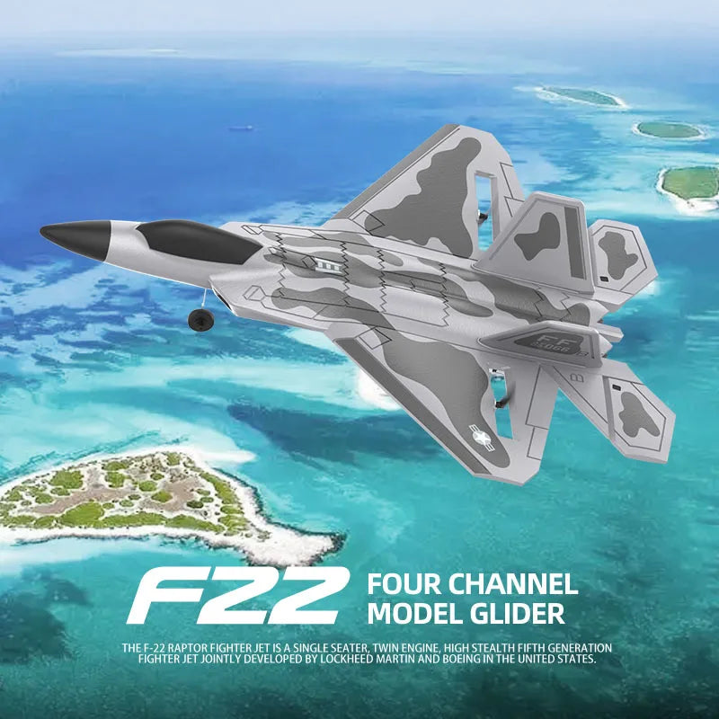 The BM22 F22 Fighter is a remote control airplane electric foam model with 4 channels.