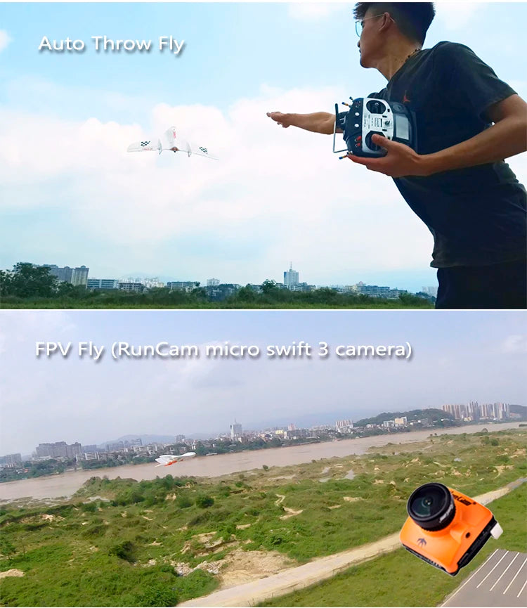 LDARC 450X V2 RC Airplane, Auto Throw Fly FPV Fly (RunCam micro swift 3 camera