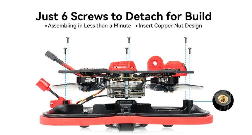 BETAFPV Pavo25 2.5" Cinewhoop Drone - Analog/HD FPV Drone 8 BETAFPV Pavo25 2.5" Cinewhoop Drone, 6 Screws to Detach for Build Assembling in Less Than a