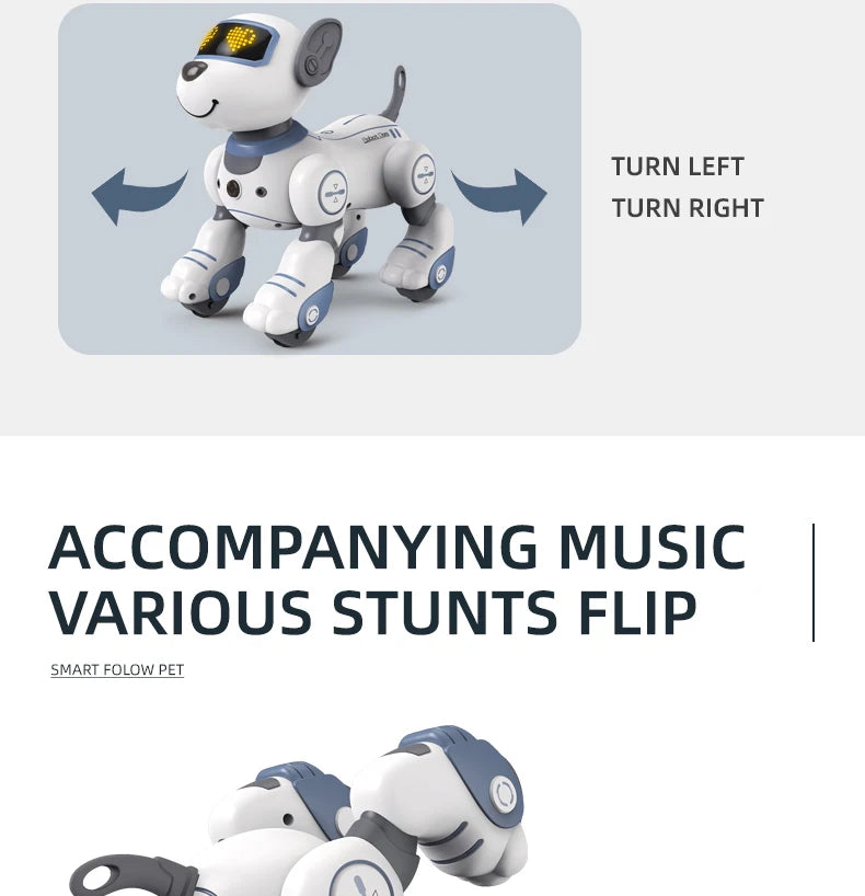 Funny RC Robot Electronic Dog Stunt Dog, TURN RIGHT ACCOMPANYING MUSIC VARIOUS STUNTS