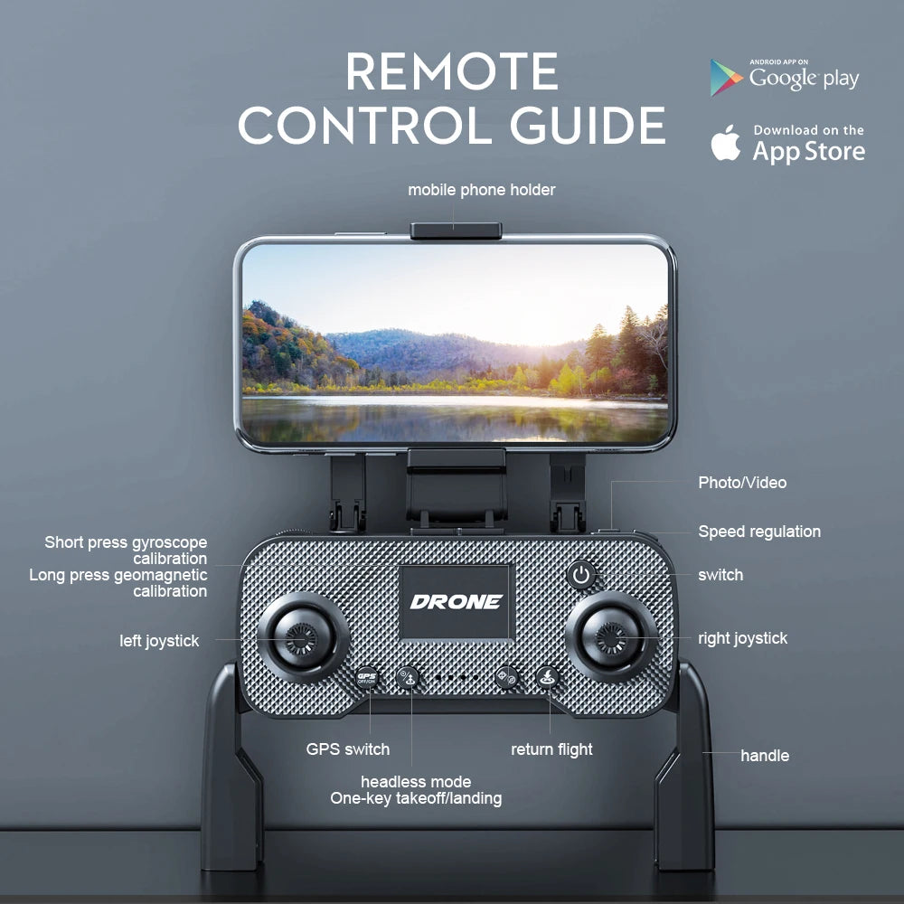 S6S Mini GPS Drone, Akdroid Appom REMOTE Google play CONTROL GUIDE Download on the