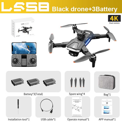 LS58 Drone, LSSE Black drone+ BBattery_ 4K Dual