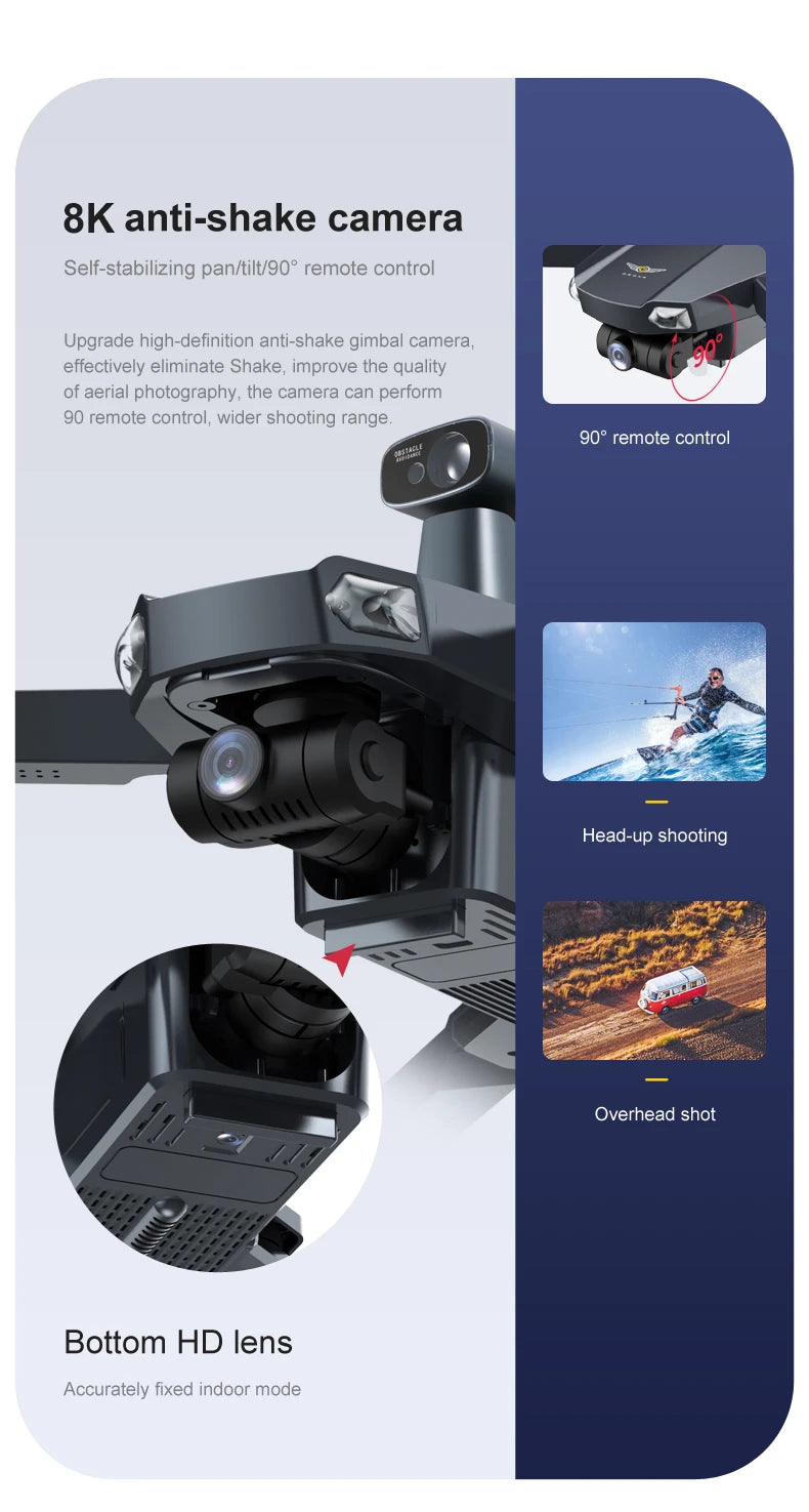 8819 pro Drone, high-definition anti-shake gimbal camera effectively