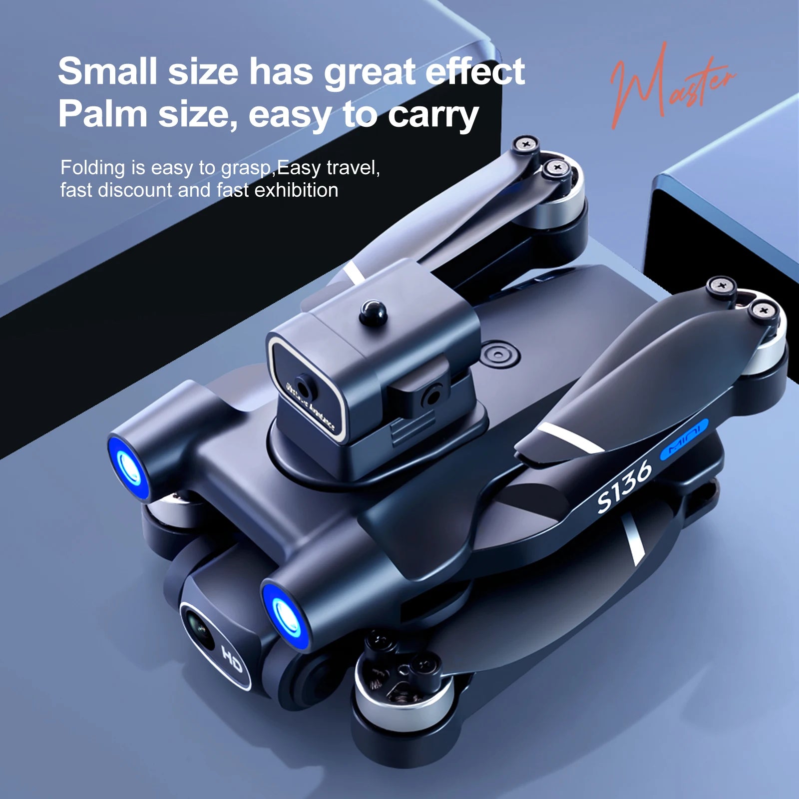 S136 GPS Drone, Small size has great effect Inkedter Palm size, easy to carry Folding is easy to