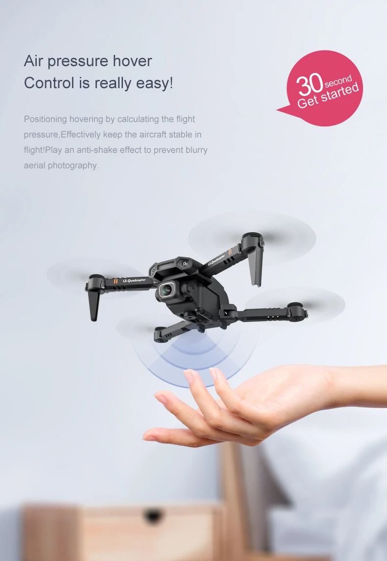 KBDFA XT6 Mini Drone, air pressure hover control is really easyl 30 positioning by calculating the