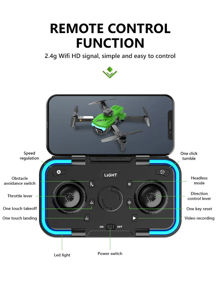 CONUSEA 0677 Drone - 4k Drones with Dual camera HD 4k Optical Flow FPV WIFI Quadcopter Obstacle Avoidance RC Drones Toys 23 CONUSEA 0677 Drone - 4k Drones with Dual camera, CONUSEA 0677 Drone, remote control function 2.4g wifi hd signal, simple and