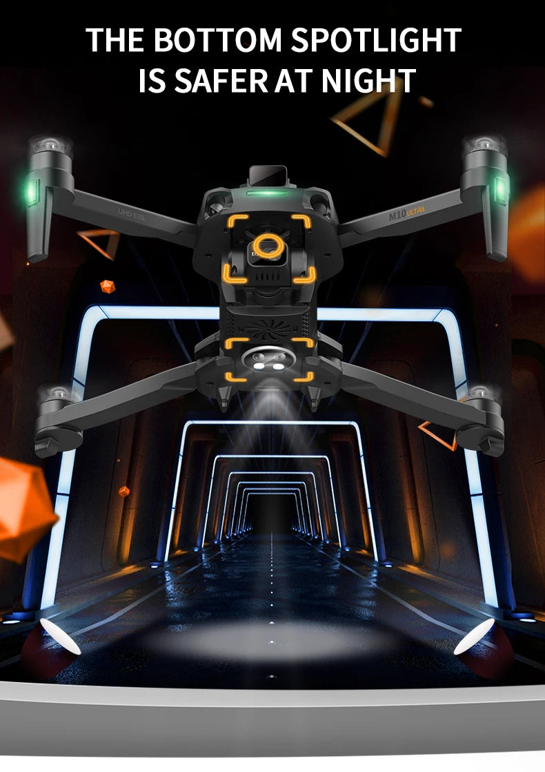 M10 Drone, THE BOTTOM SPOTLIGHT IS SAFERAT NIGHT MIQuurd U