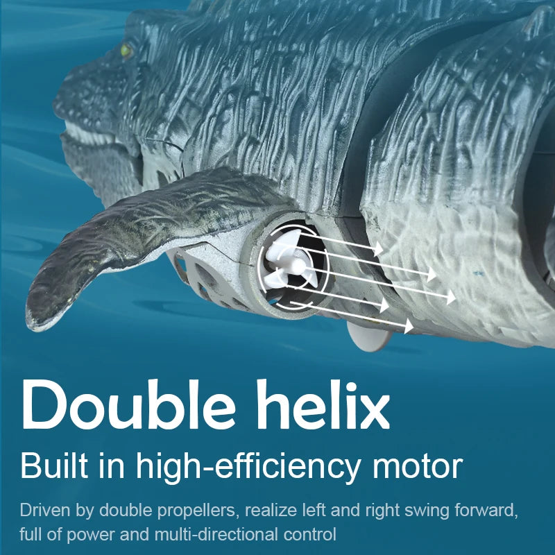 2.4G RC Boat Mosasaurus Remote Control Dinosaur, 40×14.5×8cm Waterproof Electric Toy, 3.7V, 50m Range | kelaton