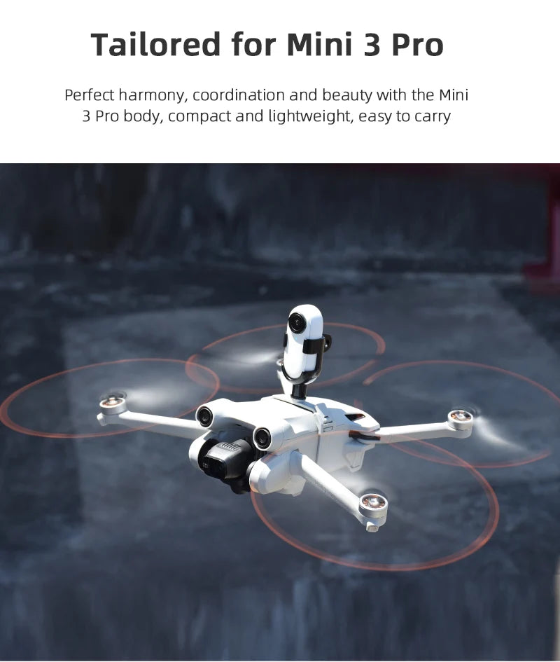 Top Extension Camera Bracket Mount Holder for DJI MINI 3 Pro Camera Holder for Insta360 Go 2 Drone Accessories 11 Top Extension Camera Bracket Mount Holder, Tailored for Mini 3 Pro Perfect harmony, coordination and beauty with the body, compact and