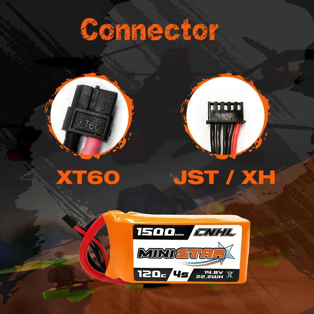 2PCS CNHL 14.8V Lipo 4S Battery for FPV Drone, CNHL 4S 14.8V Lipo Battery 1300mAh 1500mAh 1600mAh 1800