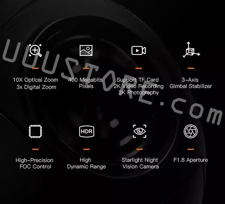 SIYI ZR10 2K 4MP QHD 30X Hybrid Zoom 3-Axis Stabilizer Gimbal Camera with 2560x1440 HDR Night Vision Lightweight 14 1OX Optical Zoom Support TF Card 3-Axis 3x Digital Zoom