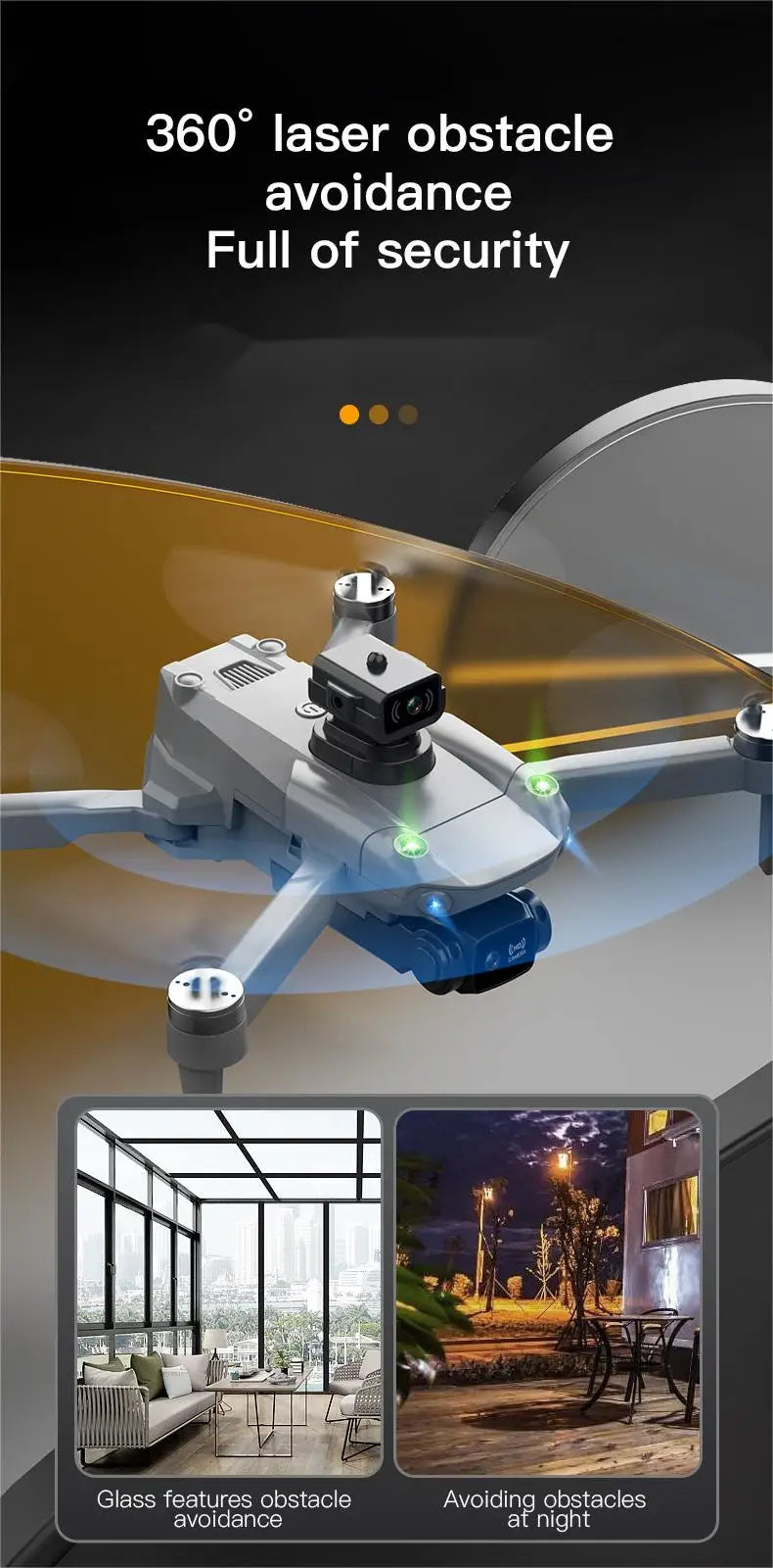 S11 Pro Drone, 360f laser obstacle avoidance full of security glass features obstacle avoidi