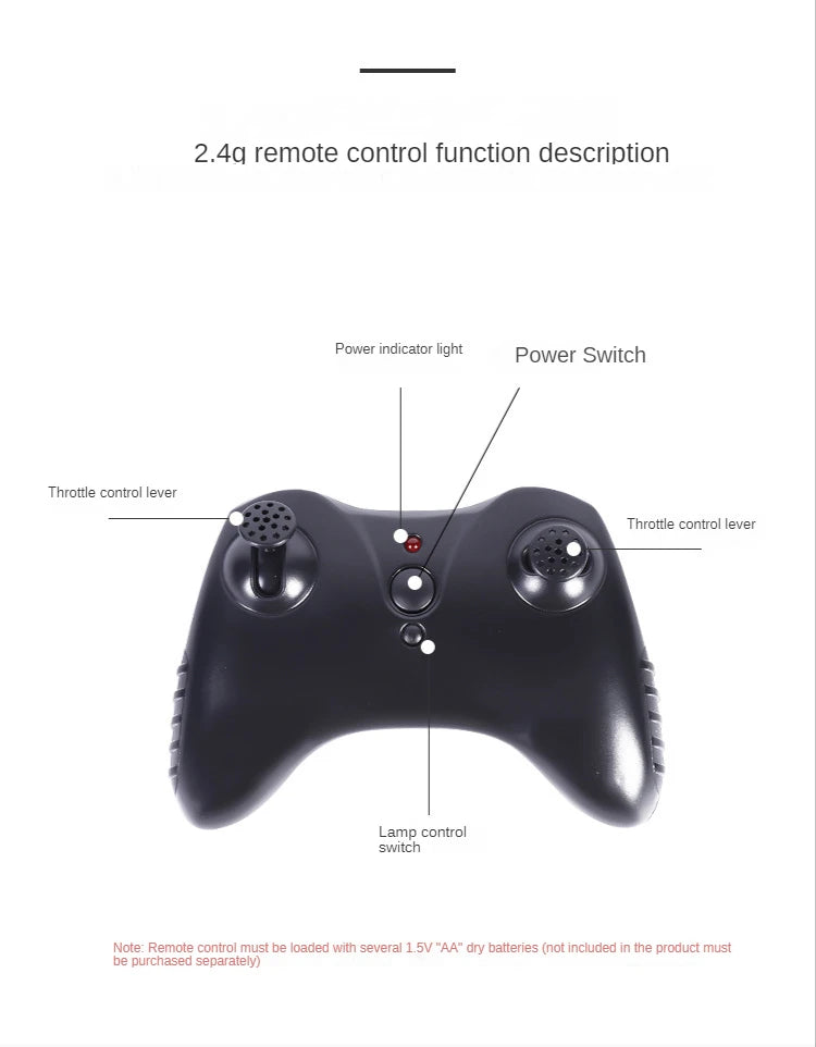 Mini J11 Remote Control Foam Airplane, remote control must be loaded with several 1.5V/ "AA" dry batteries (not included in