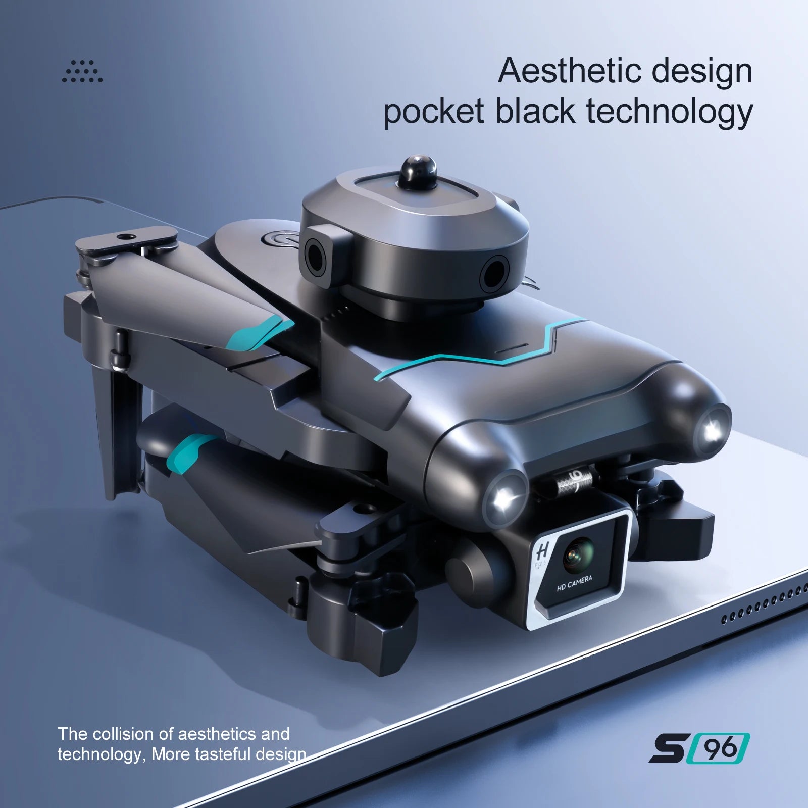 S96 Mini Drone, pocket black technology hd the collision of aesthetics and technology 
