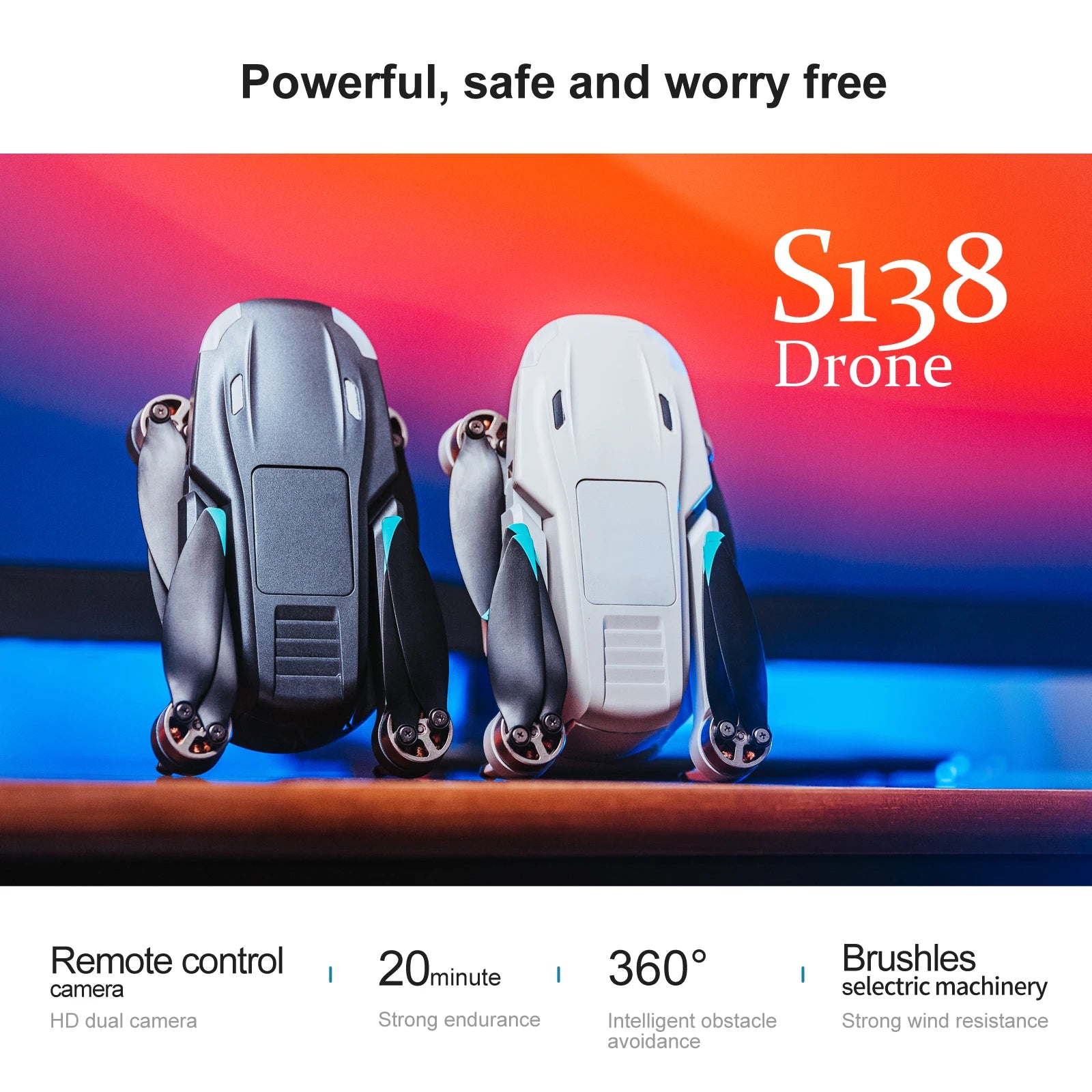 S138 Drone, powerful, safe and worry free s138 drone remote control 2o