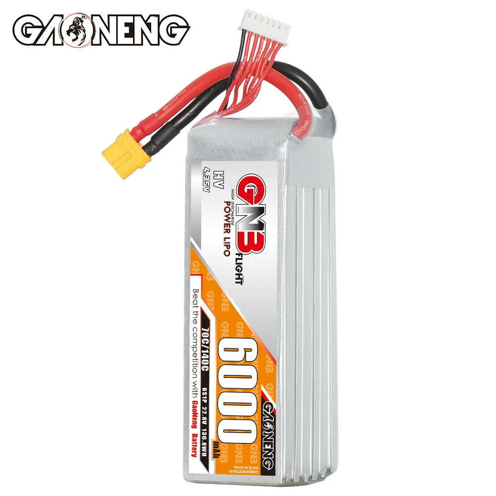 Gaoneng GNB 6S 22.8V 6000mAh 70C/140C HV Lipo Battery With XT60 XT90 T Plug