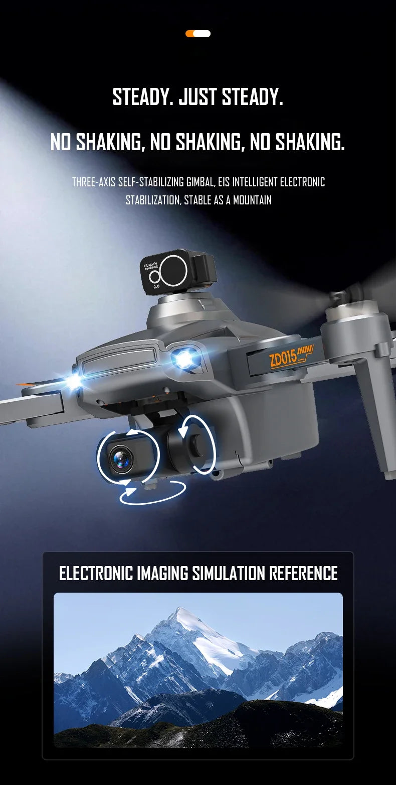 The ZD015 GPS Drone has a 1080P HD camera, 3km range, and 360-degree obstacle avoidance.