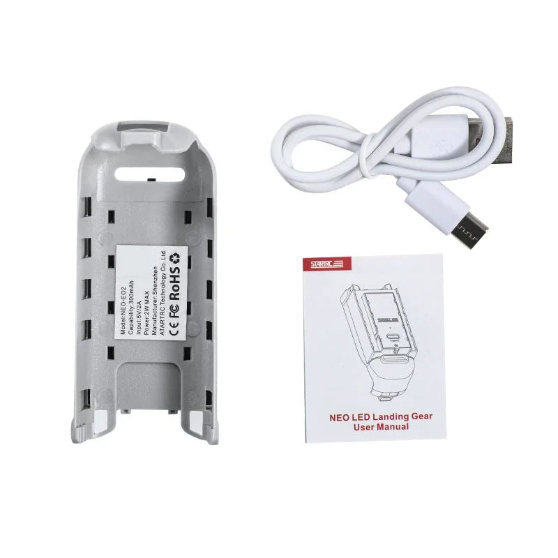 STARTRC NEO LED Landing Gear Night Flight Light, 10mm Raise, Rechargeable 21g Tripod Leg — StartRC LED Landing Gear for DJI NEO