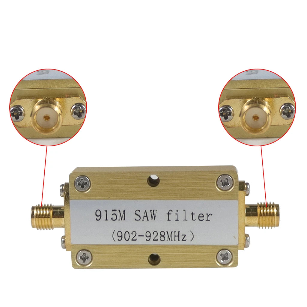 Compact filter for 915MHz frequency range, boosting bi-directional signals for optimal performance and stability.