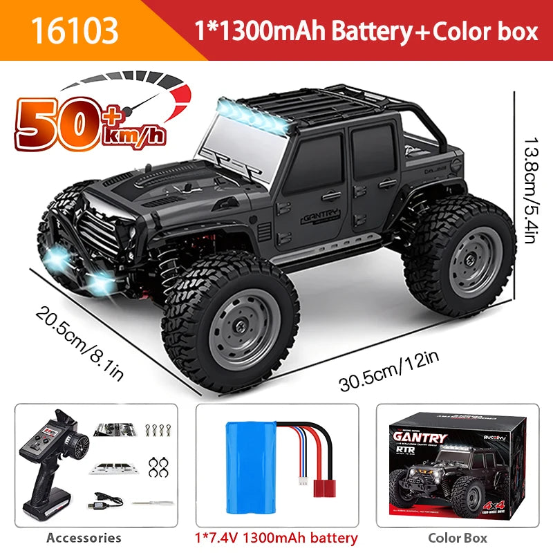 1:16 4WD RCカー 70km/h ブラシレスまたは50km/h ブラシ、LED、金属製