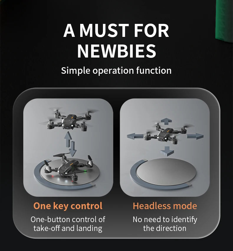 5G 8K HD Drone, headless mode one-button control of no need to identify take