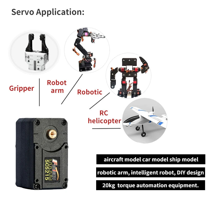 Feetech SCS225-C006, Servo Application: Robot Gripper arm Robotic RC helicopter aircraft model car model