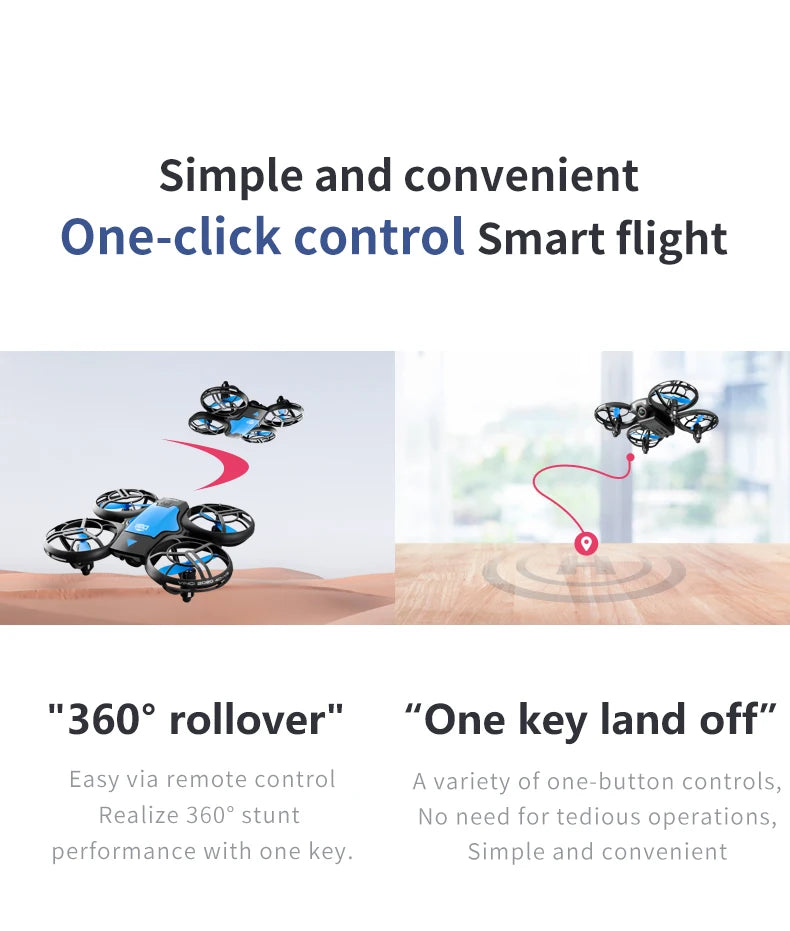 V8 Mini Drone, simple and convenient one-click control smart flight "3609 rollover