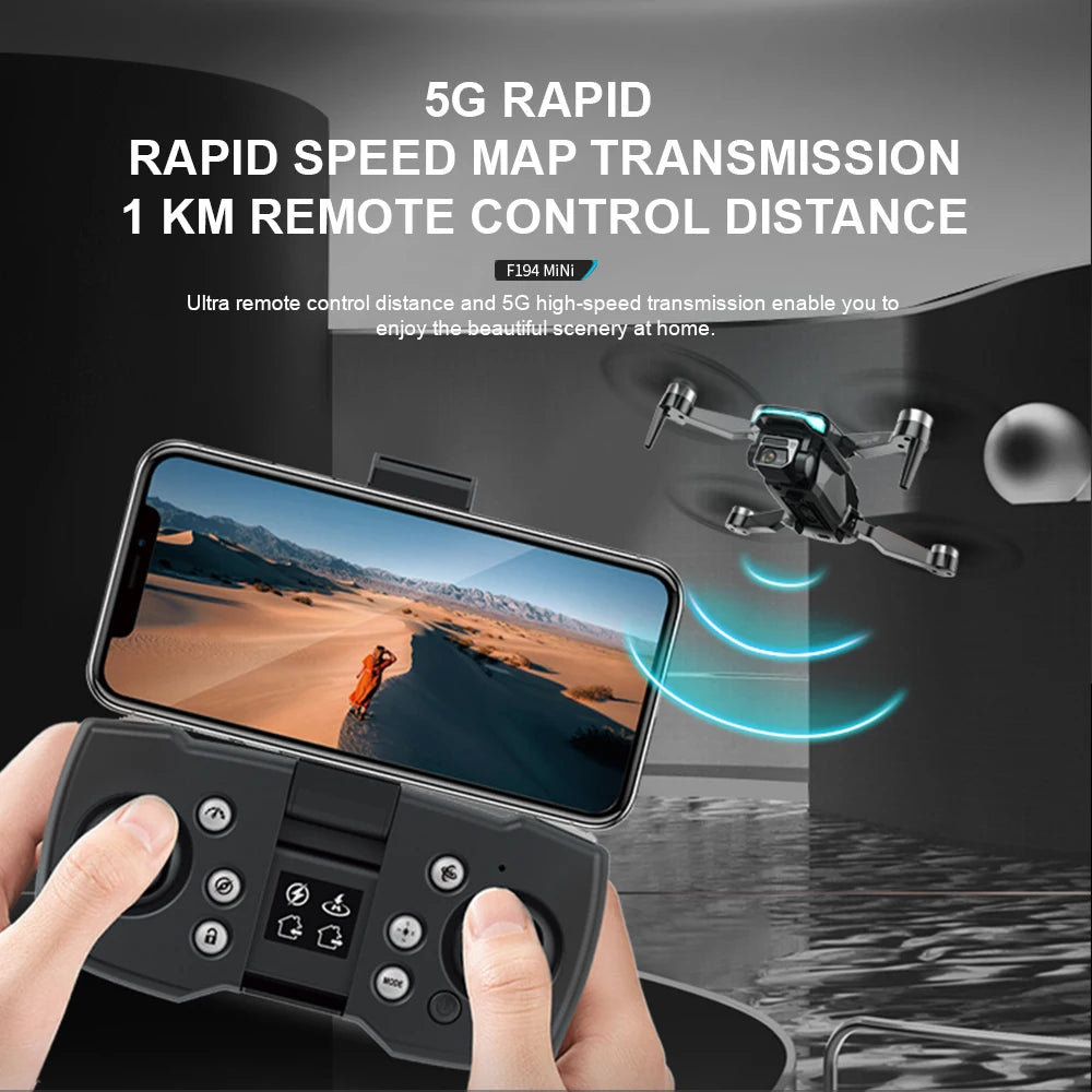 F194 GPS Drone - 1KM 5G 4K HD Dual Camera Fixed Height Brushless WIFI FPV Foldable Quadcopter Professional Camera Drone 28 F194 GPS Drone, 5G RAPID SPEED MAP TRANSMISSION KM REMOTE