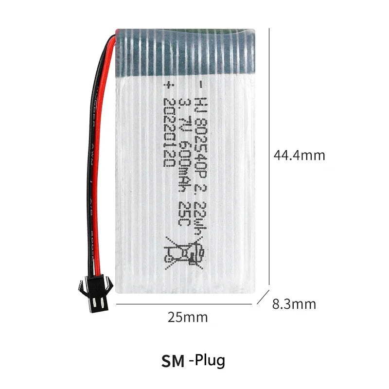 drone accessories 802540 battery - 3.7V 600mAh 25C Drone Battery