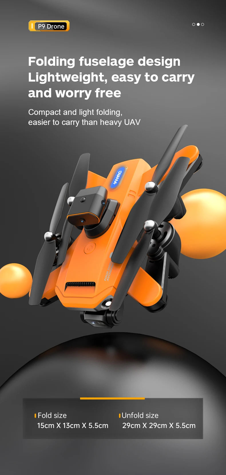 P9 Drone - ESC 8K Professional Dual HD Camera Obstacle Avoidance Aerial Photography Foldable Quadcopter RC Helicopter Toy 26 P9 Drone, p9 drone folding fuselage design lightweight; easy to carry and