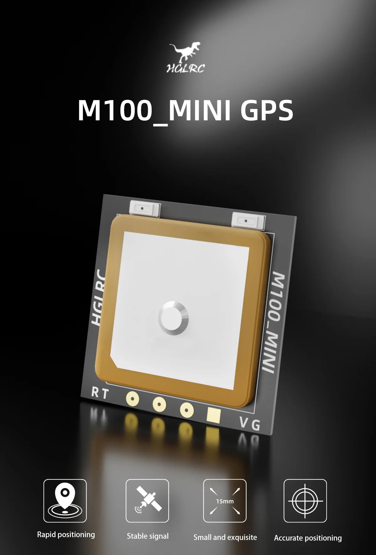 HGLRC M100 MINI GPS, MGLRC M1OO MINI GPS Rt 1Smm Rapid positioning Stable signal Small