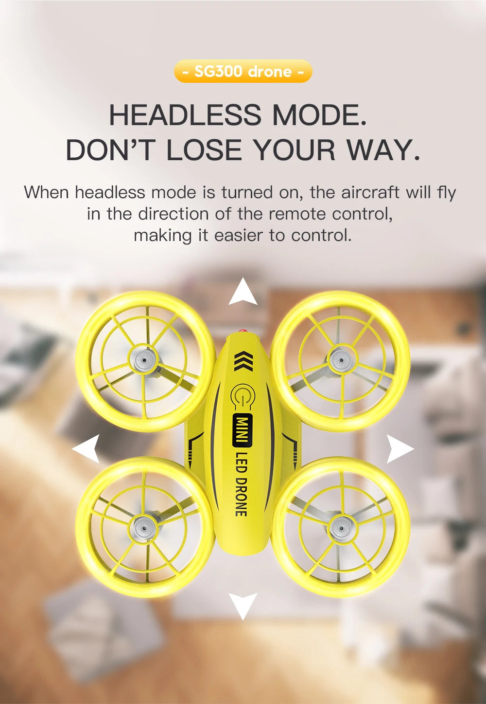 SG300/SG300S Mini Drone - Obstacle Avoidance Portable Dazzling Light Cool Remote Control Fancy Drone RC Toy for New Year Quadcopter 24 SG300/SG300S Mini Drone, headless mode on sg300 drone makes it easier to control