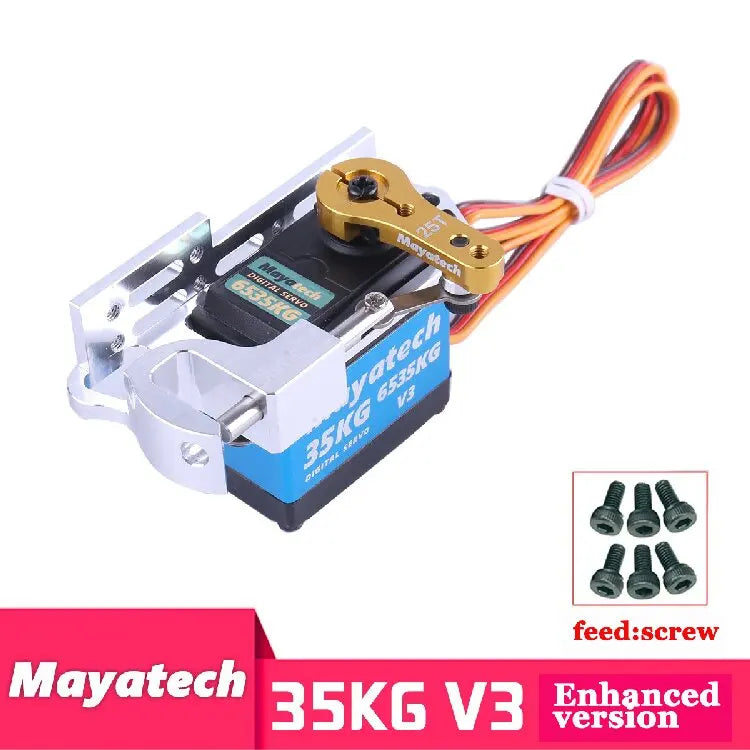 Mayatech Servo: remote-controlled parabolic switch device for aerial vehicles with tarot dispenser and 25kg lifting capacity.